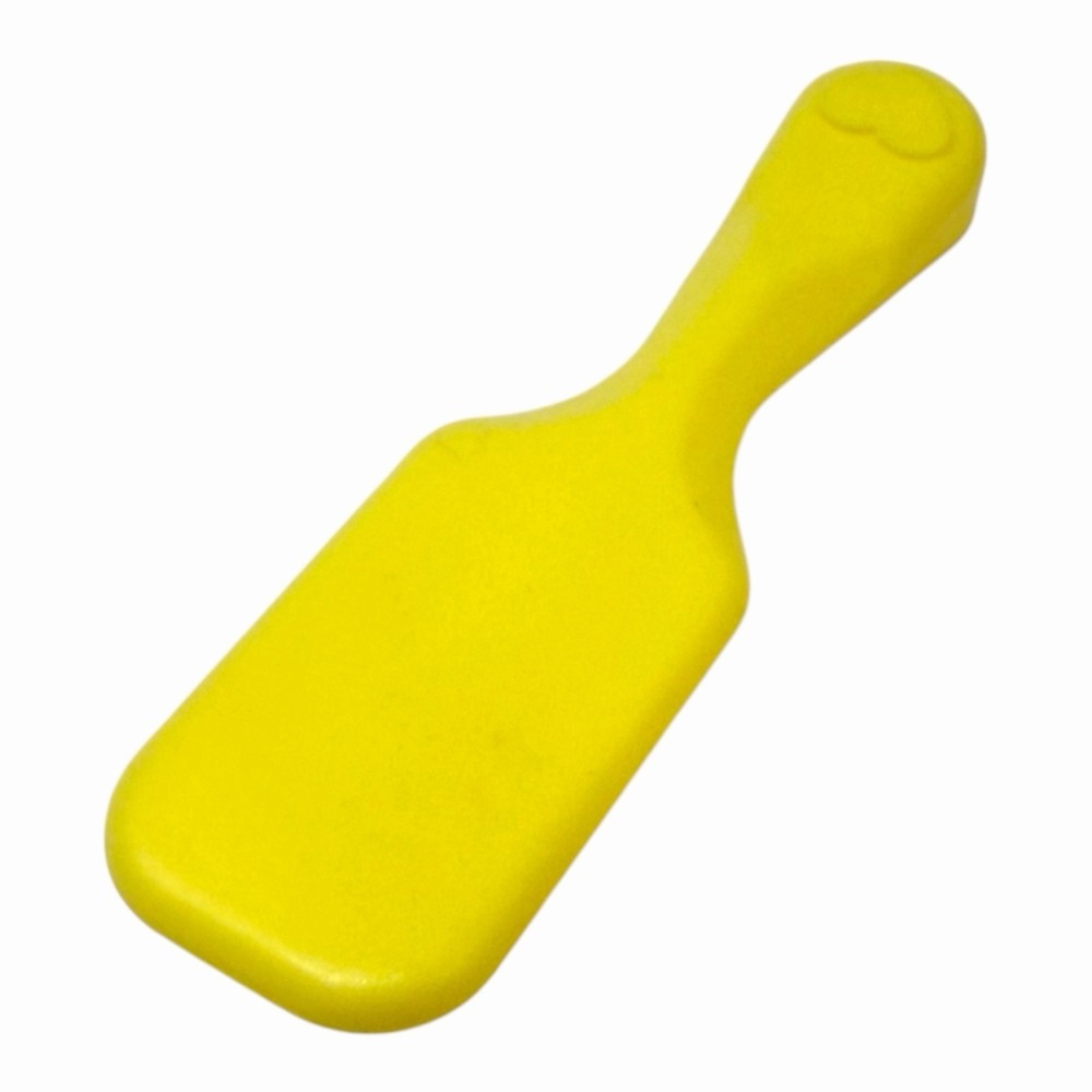 Vintage Yellow Plastic Doll Hairbrush Heart Detail Miniature Accessory